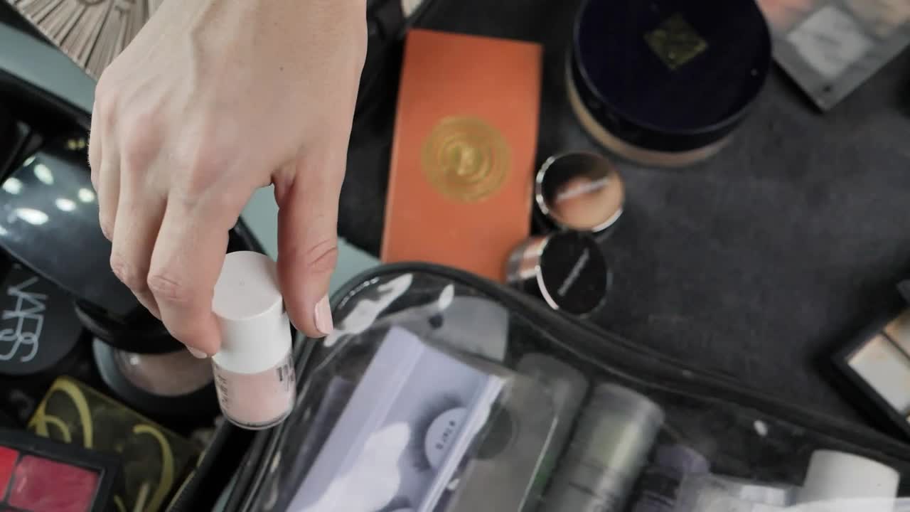Free Stock Video Woman Taking A Small Jar With Makeup Live Wallpaper