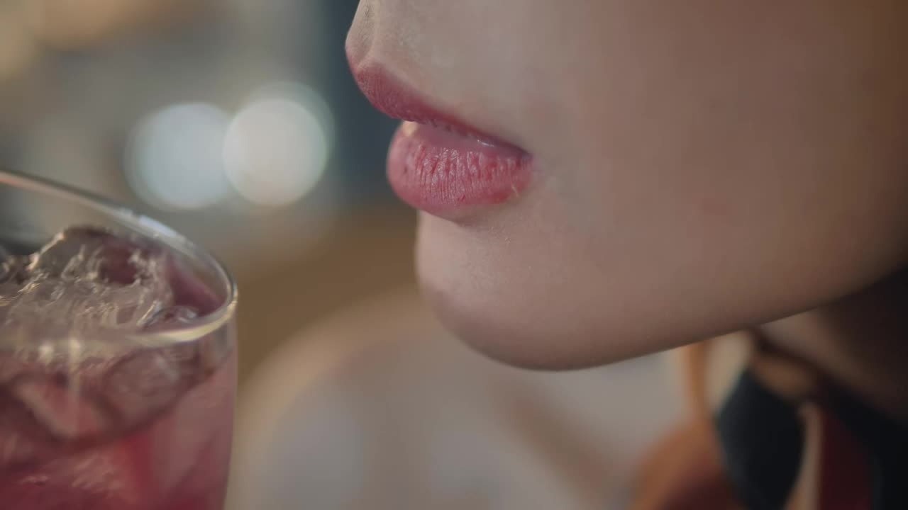 Free Stock Video Woman Taking A Cocktail Detail View Live Wallpaper