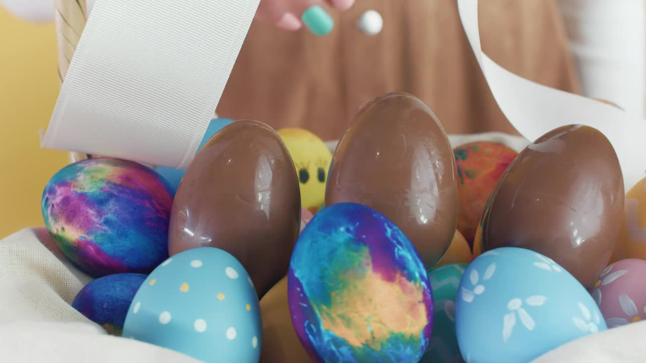 Free Stock Video Woman Taking A Chocolate Easter Egg Live Wallpaper