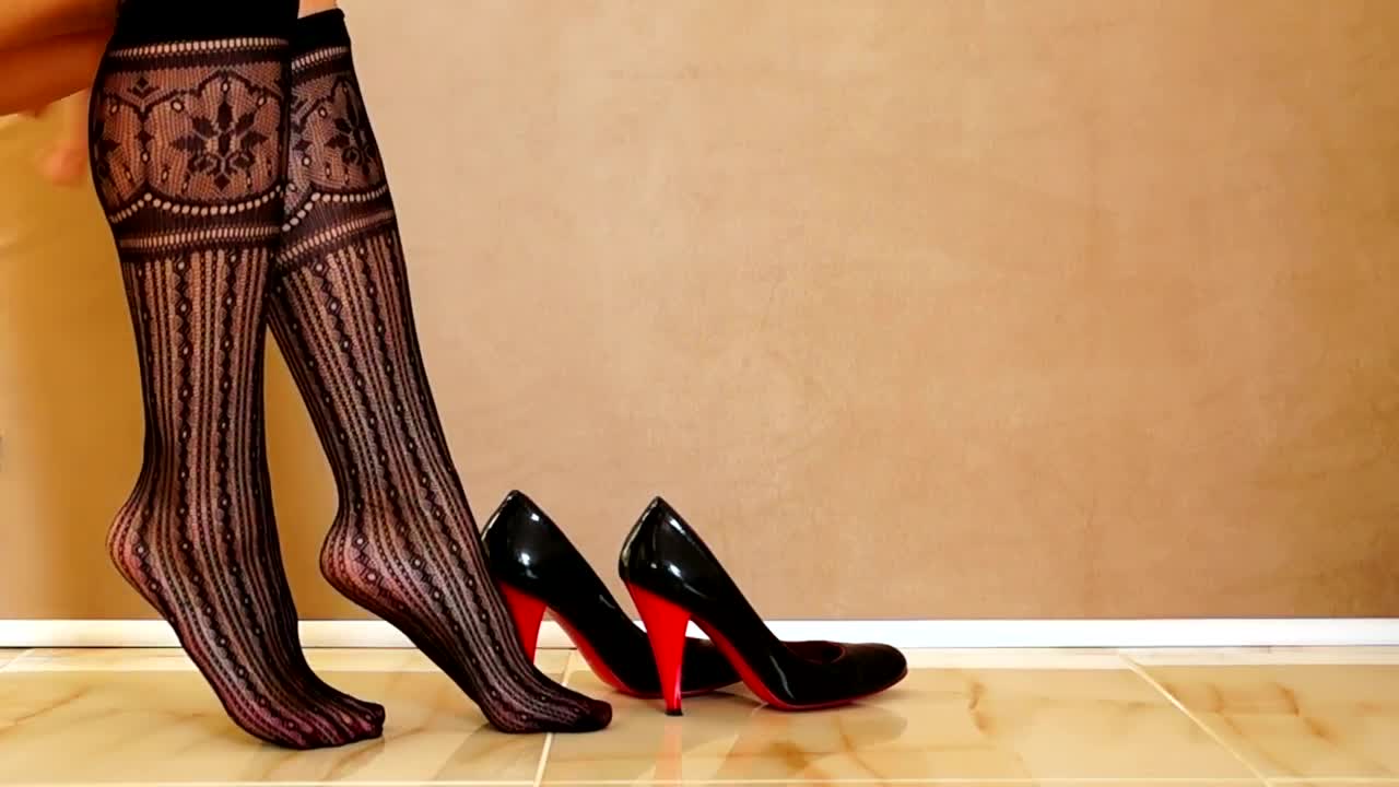 Free Stock Video Woman Putting On A Pair Of High Heels Live Wallpaper