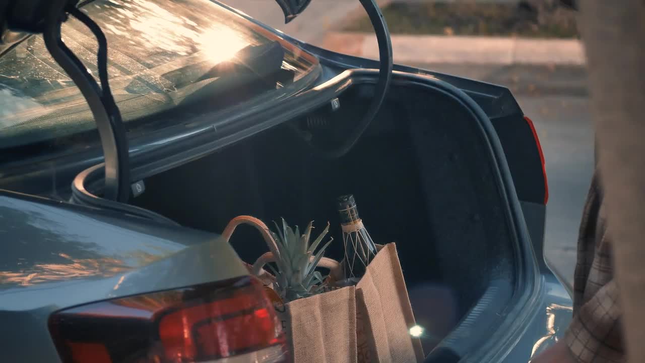 Free Stock Video Woman Picking Groceries From Her Car Live Wallpaper