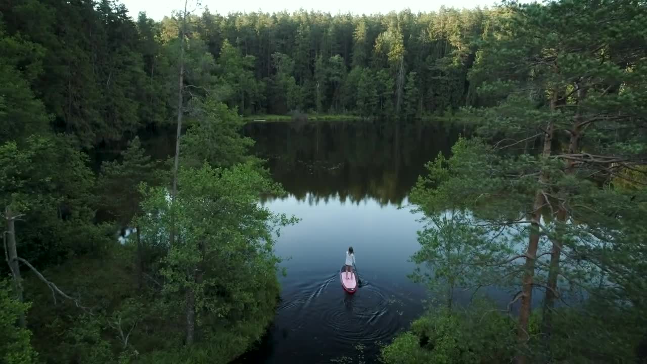 Free Stock Video Woman On A Paddleboard In The Lake Live Wallpaper