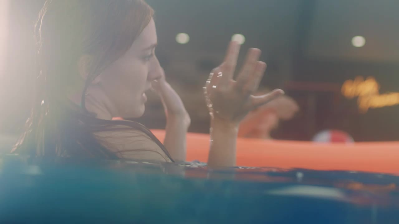 Free Stock Video Woman In The Pool With Her Friends Live Wallpaper