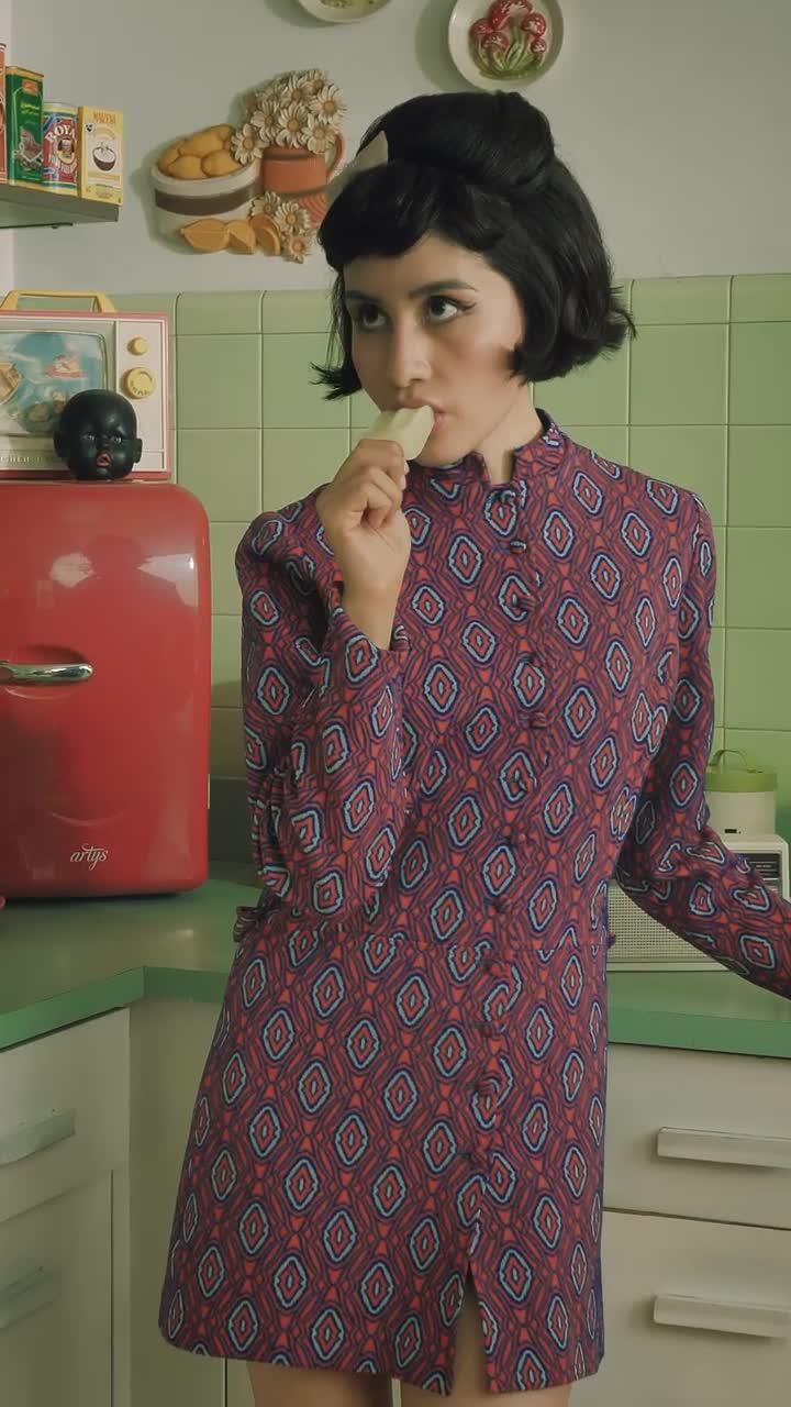 Free Stock Video Woman Eating A Popsicle In The Kitchen Live Wallpaper