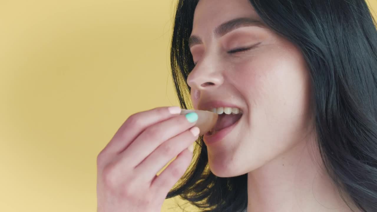 Free Stock Video Woman Eating A Chocolate Egg Live Wallpaper