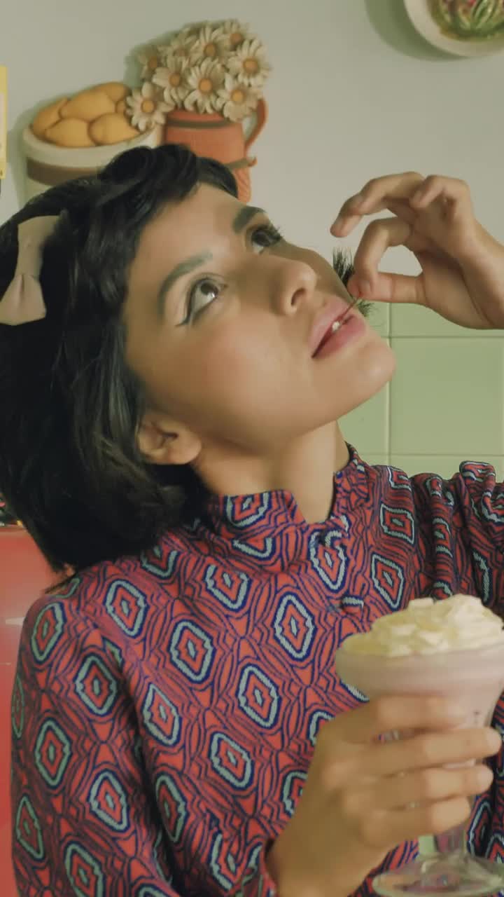 Free Stock Video Woman Eating A Cherry From An Ice Cream Live Wallpaper