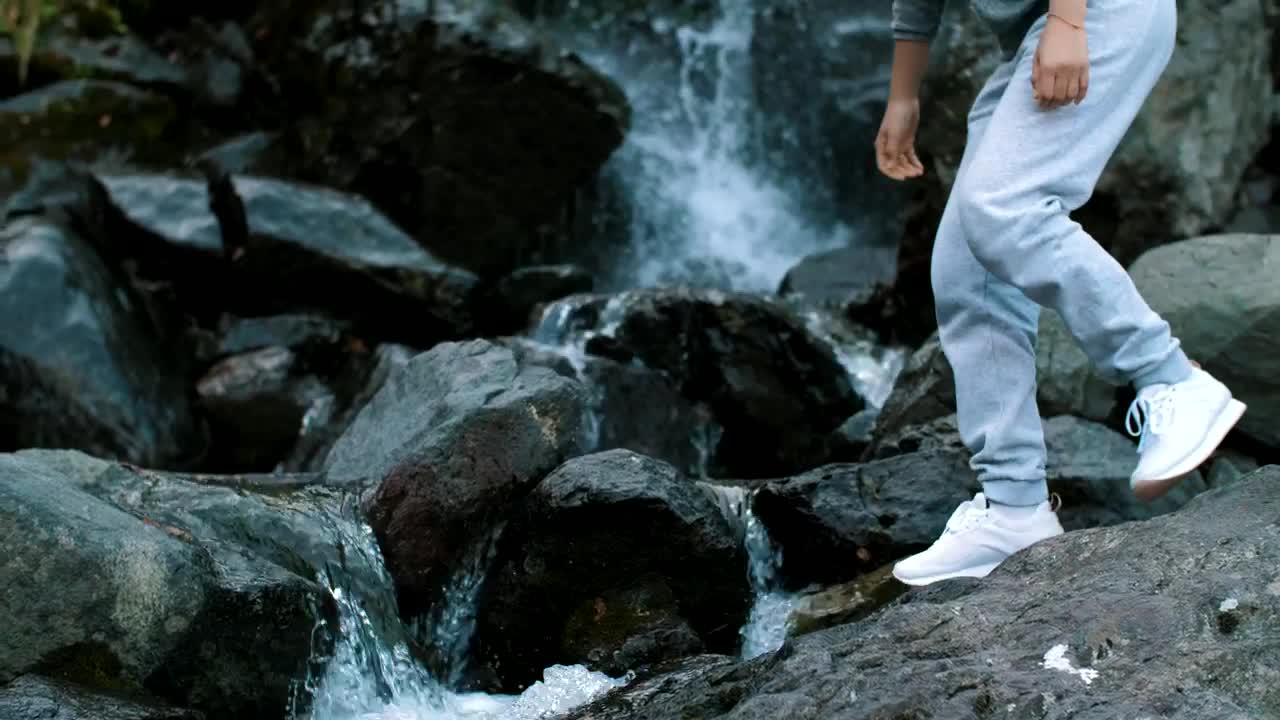 Free Stock Video Woman Drinks Water From The Waterfall Live Wallpaper