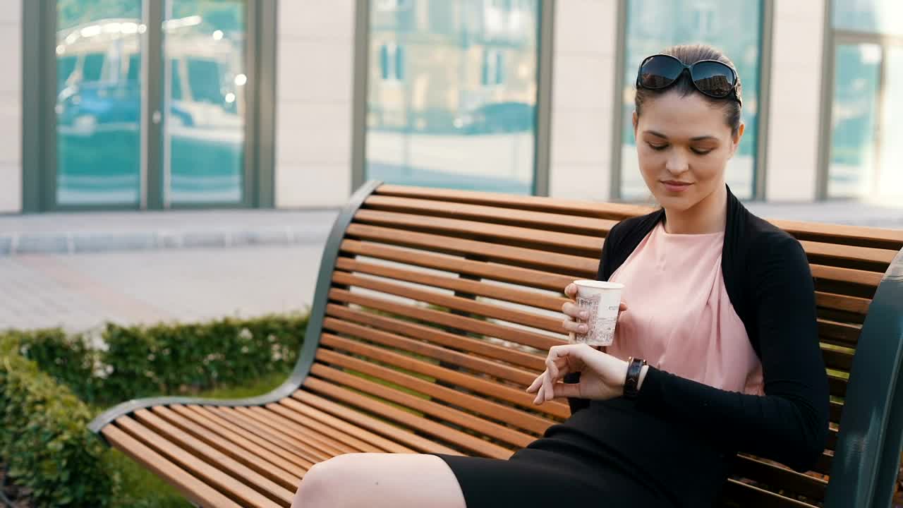 Free Stock Video Woman Drinking Coffee On A Break Live Wallpaper