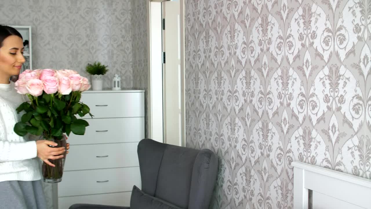 Free Stock Video Woman Decorates Her Room With Flowers Live Wallpaper