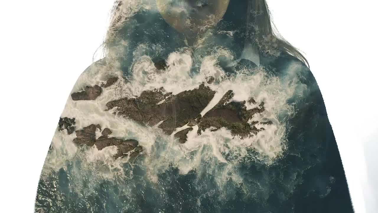 Free Stock Video Woman And Sea Waves Hitting A Cliff Live Wallpaper