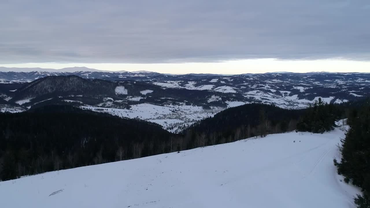 Free Stock Video Winter Mountains In A Cloudy Landscape Aerial Live Wallpaper