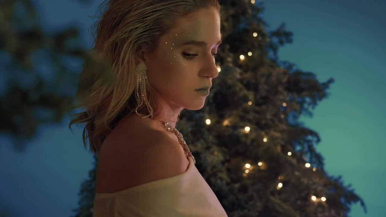 Free Stock Video Winter Makeup Of A Girl At Christmas Live Wallpaper