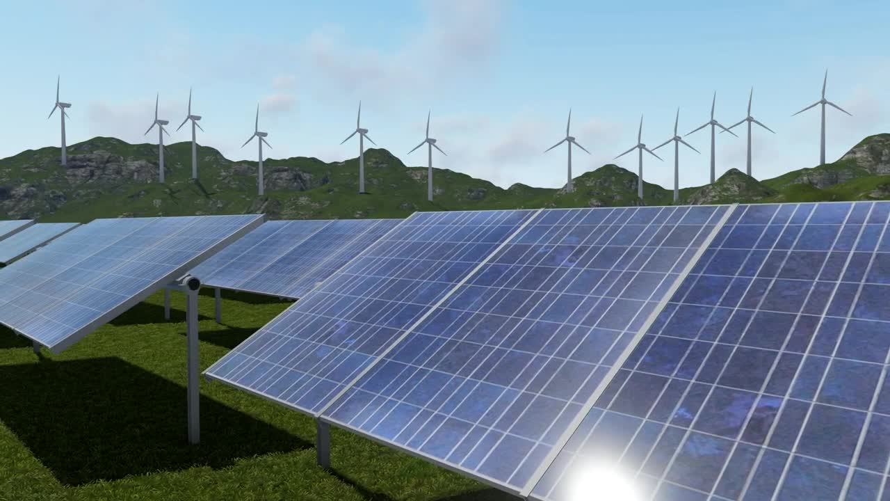Free Stock Video Windmills And Solar Panels Outside In D Live Wallpaper