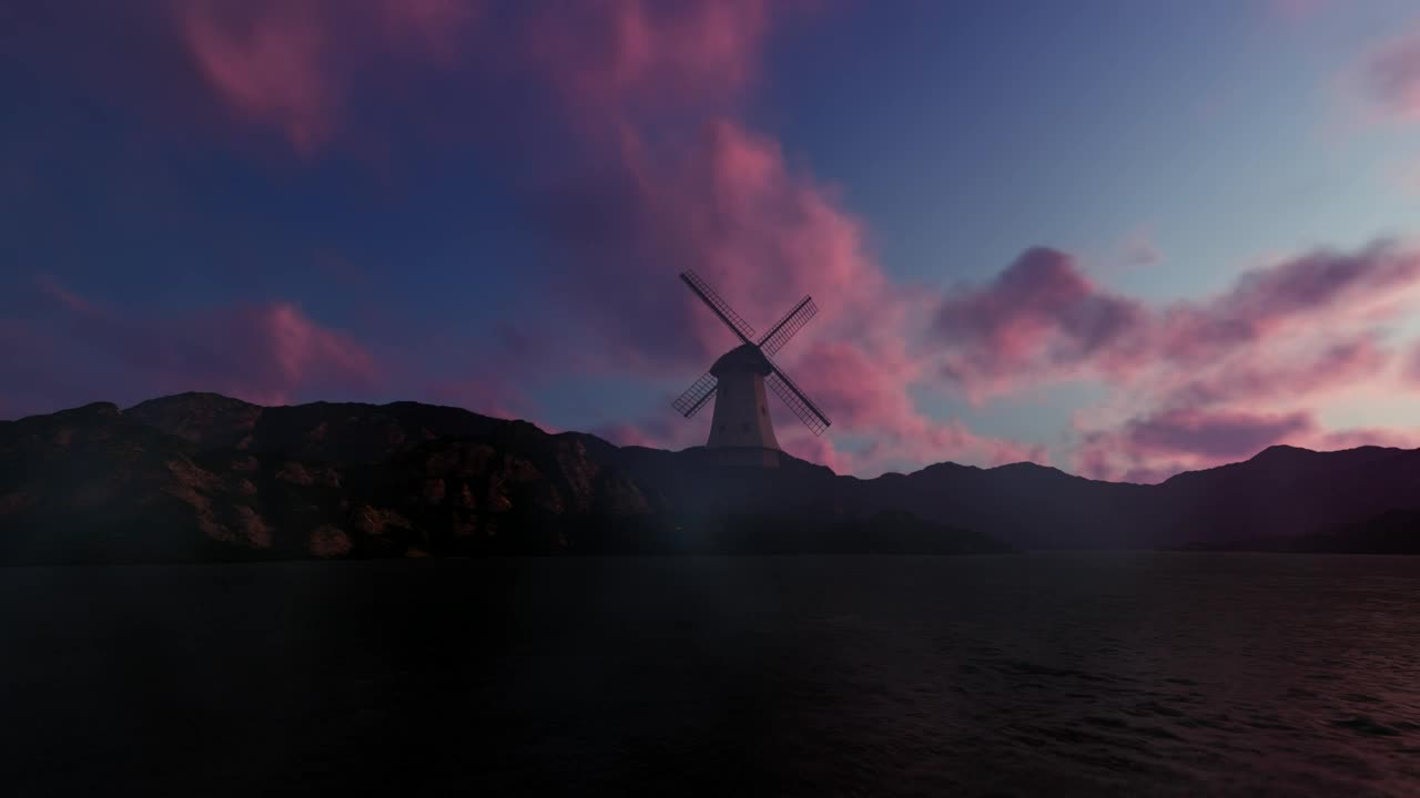 Free Stock Video Windmill In The Dusk Live Wallpaper