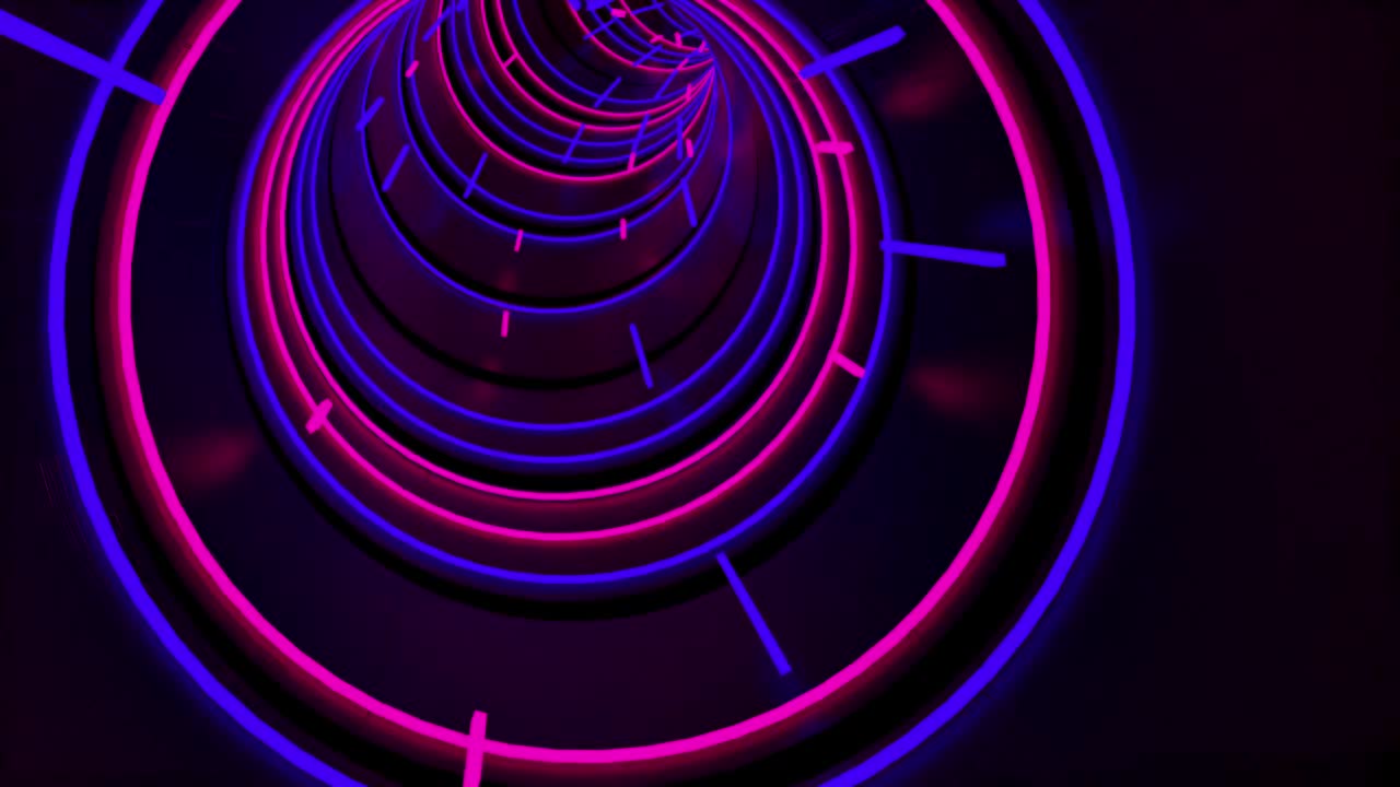 Free Stock Video Winding Tunnel With Neon Blue And Pink Lights Live Wallpaper