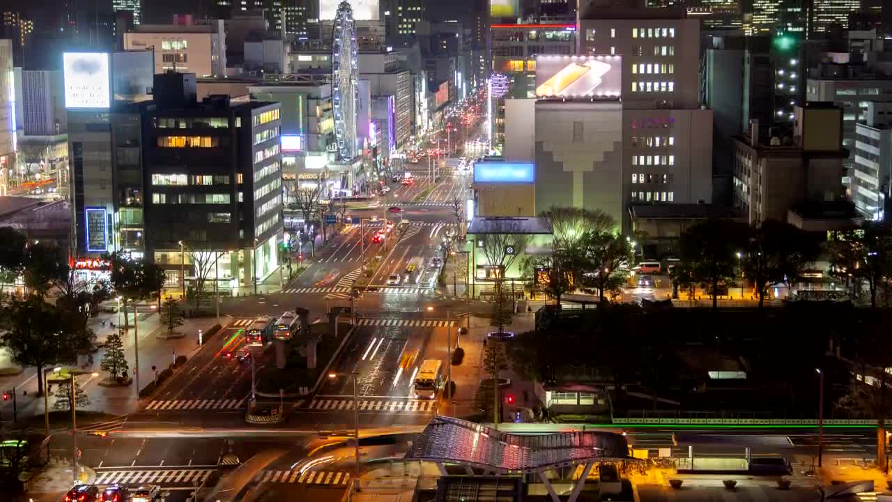 Free Stock Video Wide Avenue Of A Big City At Night Live Wallpaper