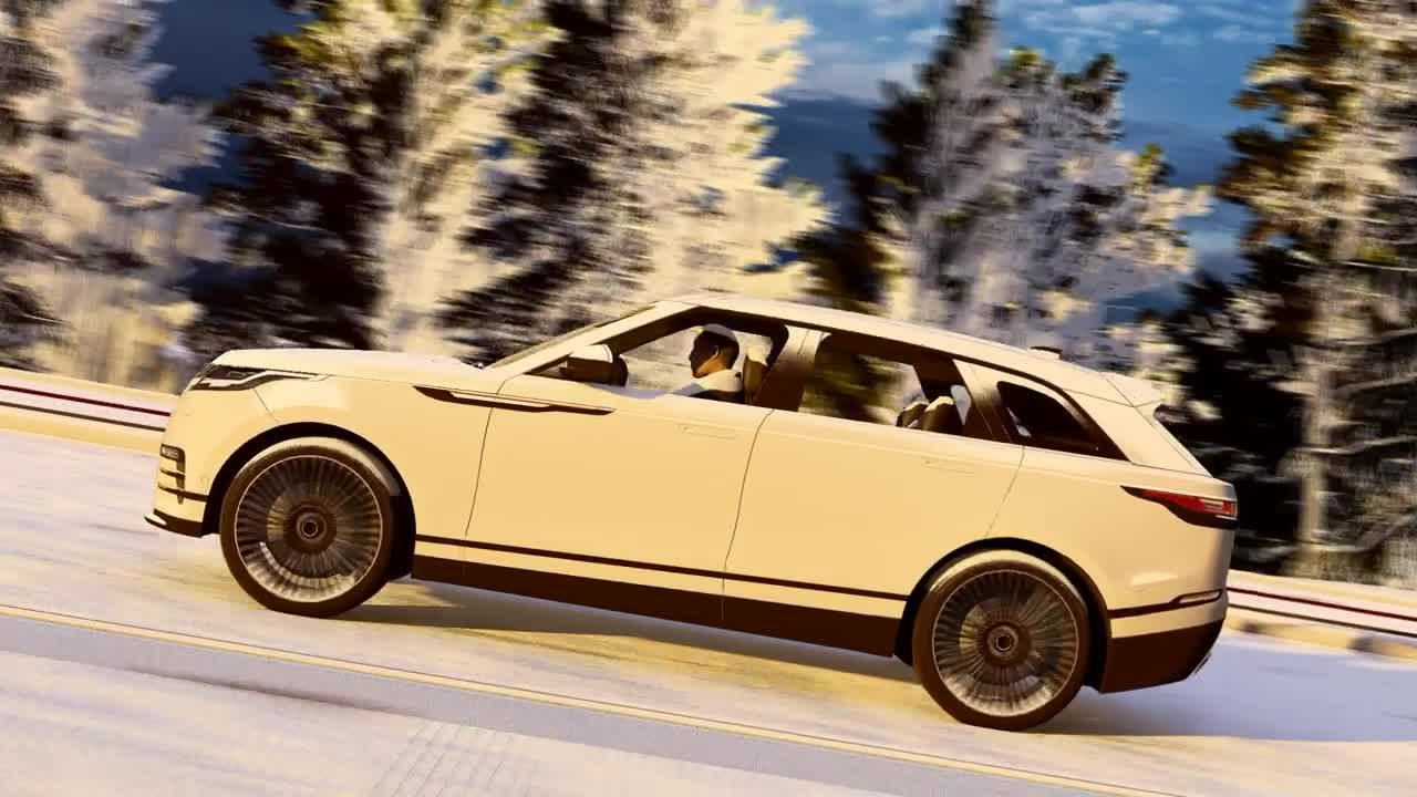 Free Stock Video White Suv In A Snow Covered Road Live Wallpaper