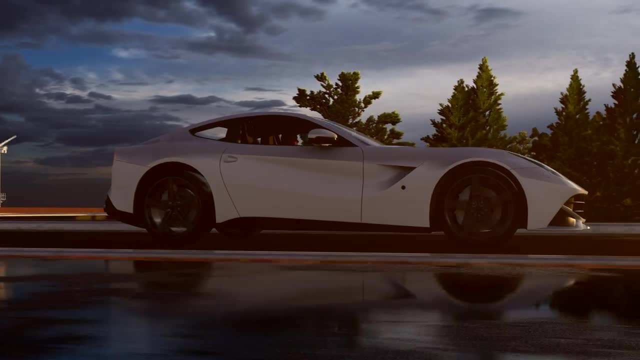 Free Stock Video White Sports Car In The Highway Live Wallpaper