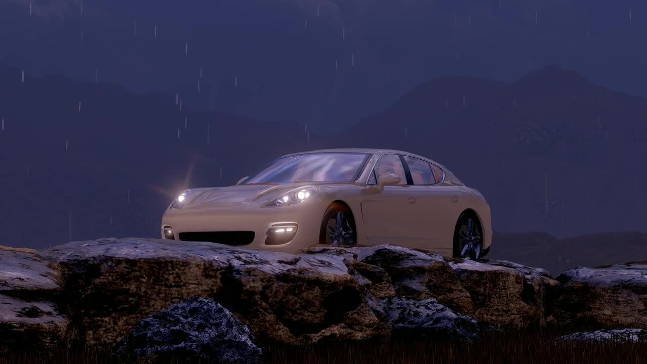 Free Stock Video White Luxury Sports Car In A Winter Environment Live Wallpaper