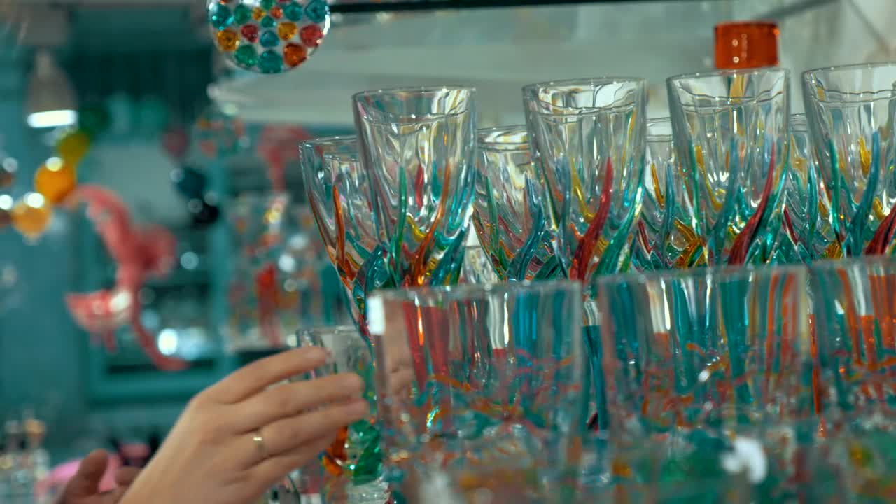   Stock Footage Woman Browsing Drink Glasses Live Wallpaper