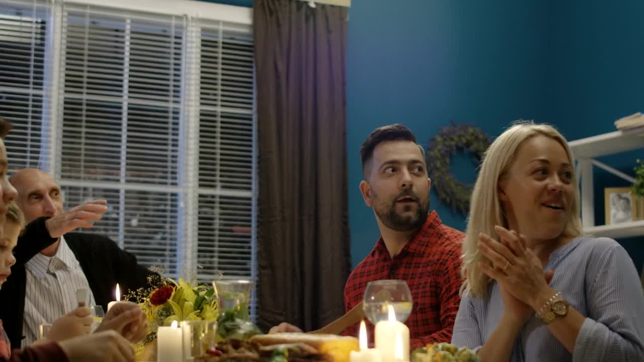   Stock Footage Woman Bringing The Turkey To The Table Live Wallpaper