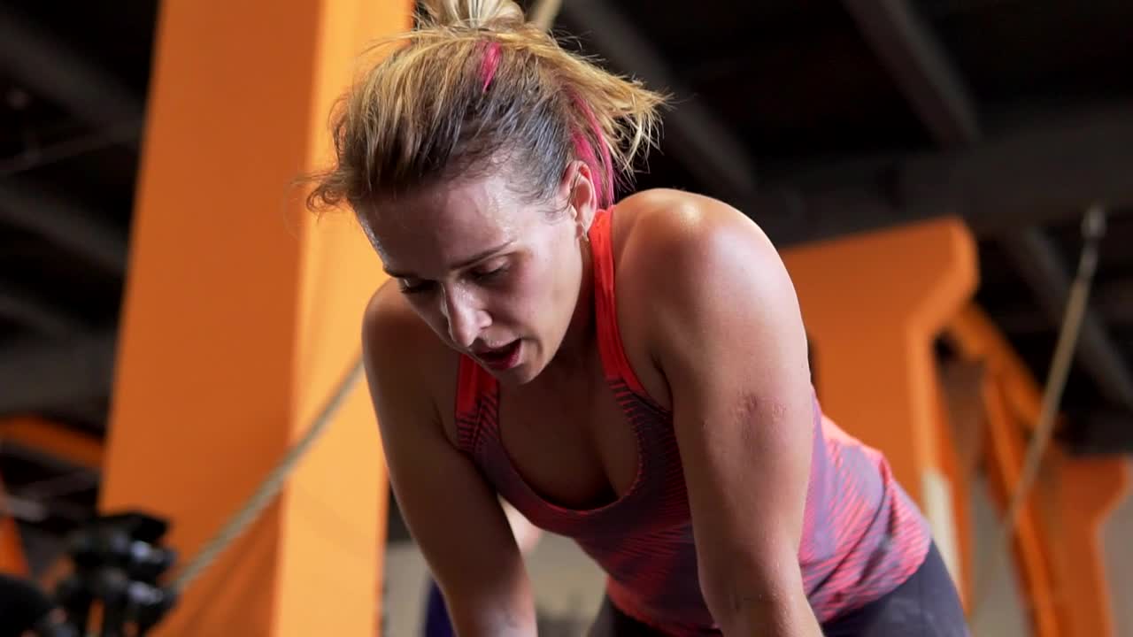   Stock Footage Woman Breathing After A Workout Live Wallpaper