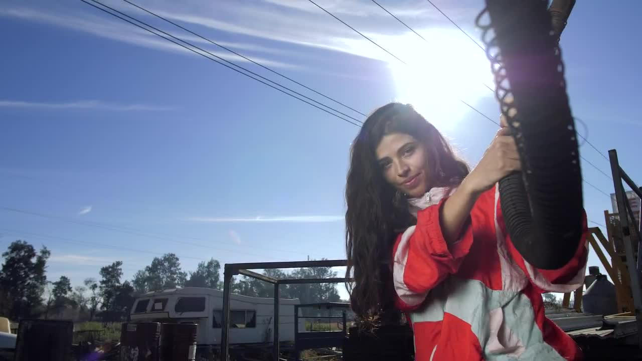   Stock Footage Woman At Junkyard Live Wallpaper