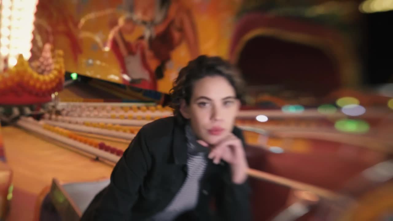   Stock Footage Woman At An Amusement Park Live Wallpaper