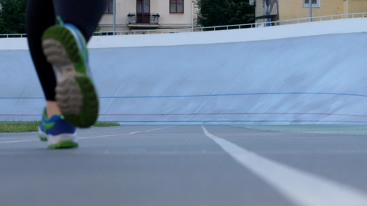   Stock Footage Woman At A Running Track Ground View Live Wallpaper
