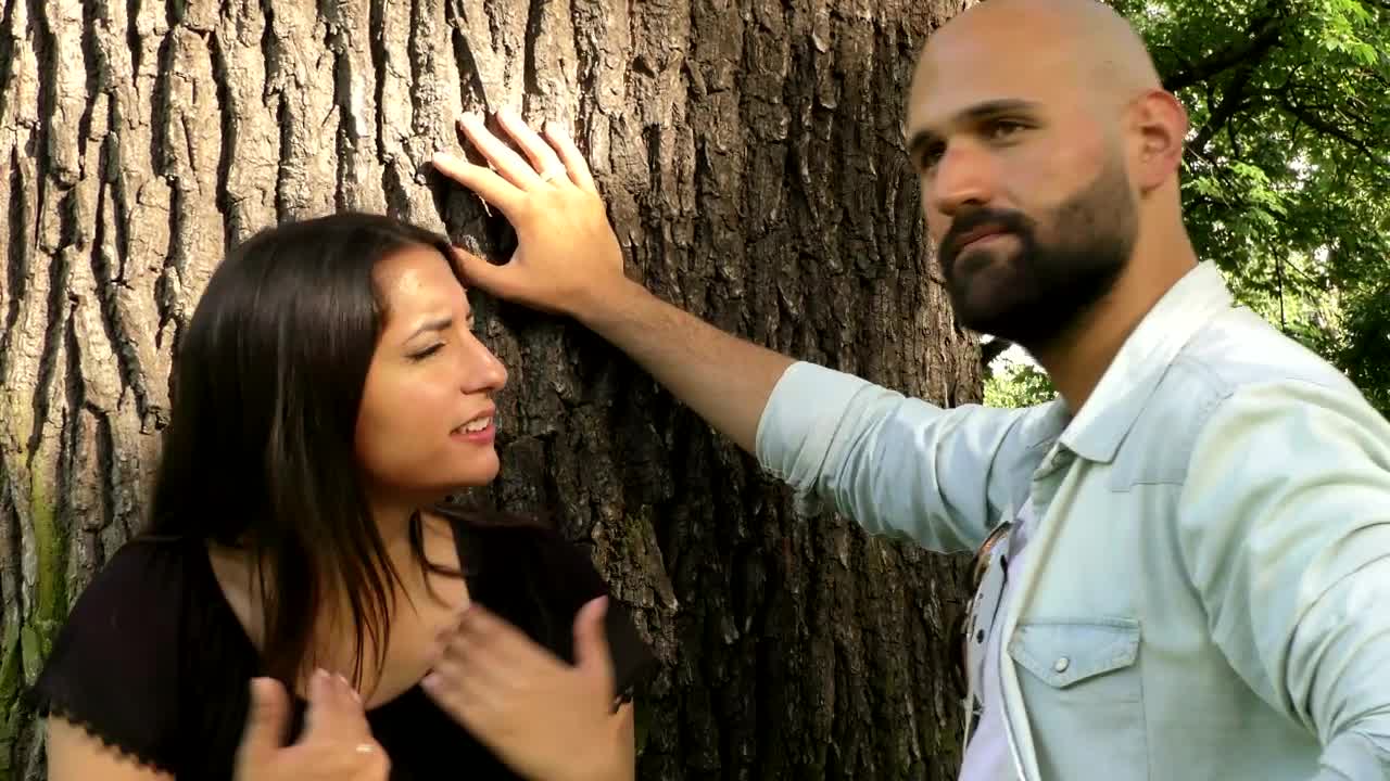   Stock Footage Woman And Her Match Argue In The Park Live Wallpaper