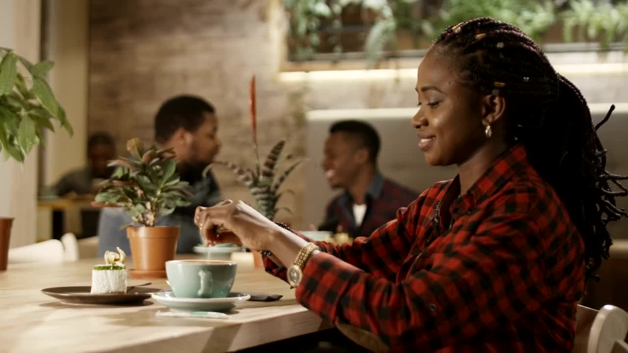   Stock Footage Woman Adding Sugar To Her Coffee Live Wallpaper