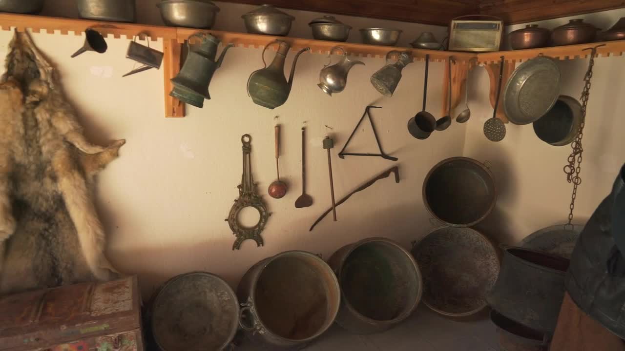   Stock Footage Wolfskin Hanging In An Old Kitchen Live Wallpaper