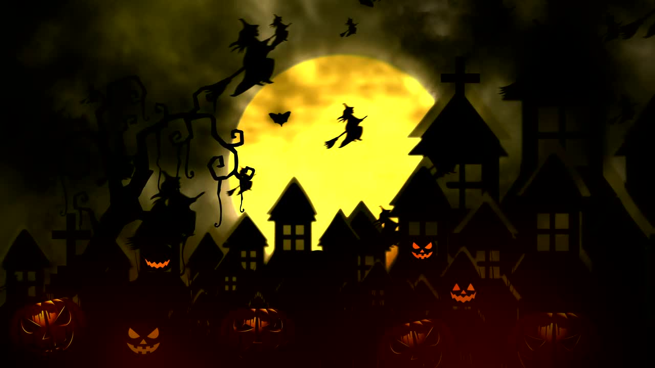   Stock Footage Witches On Halloween Night Live Wallpaper