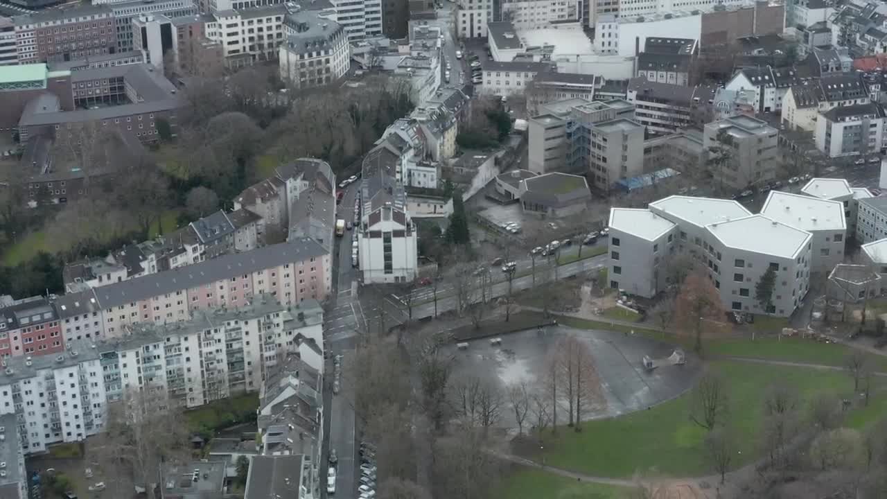   Stock Footage Winter Time In A German City Aerial Shot Live Wallpaper