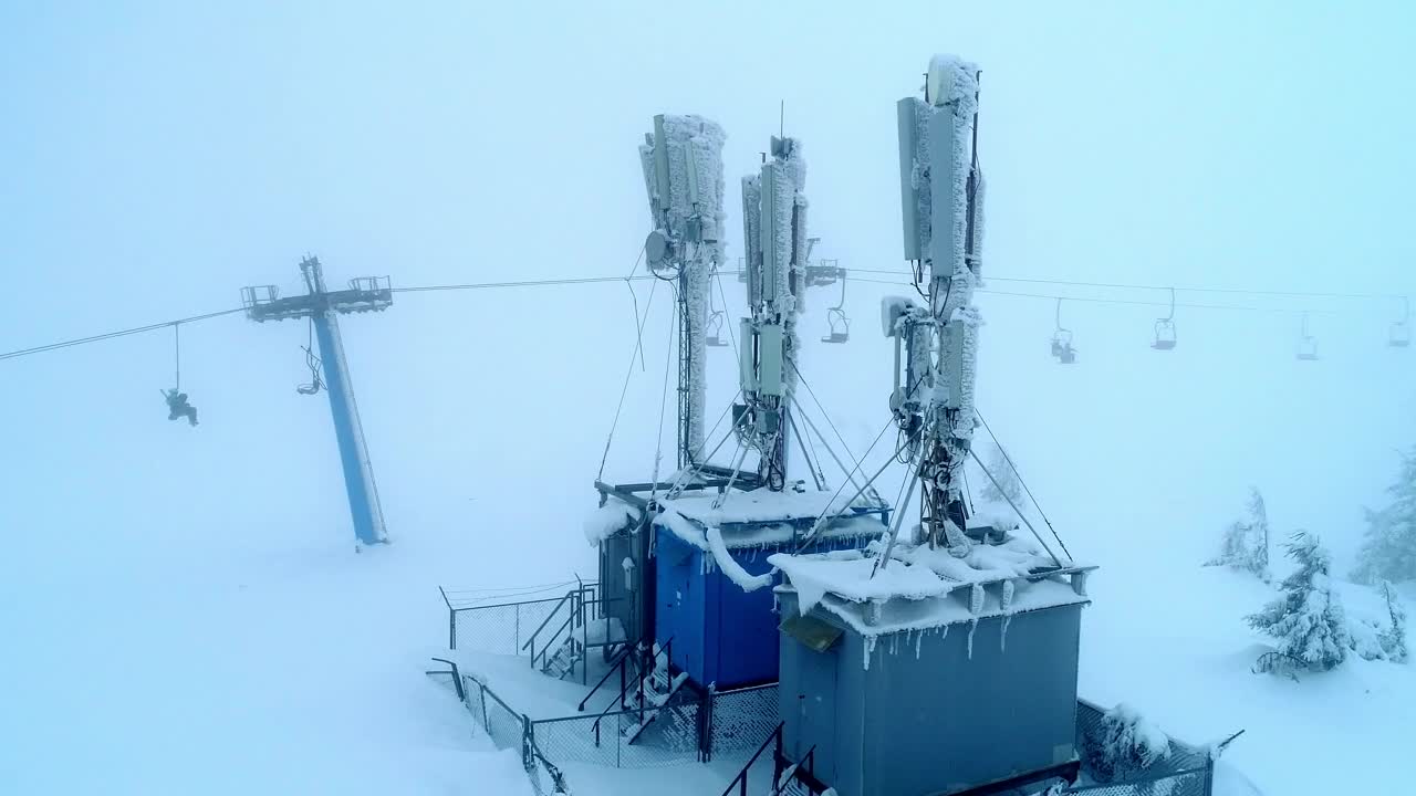   Stock Footage Winter Mountain Communications Base Station Live Wallpaper