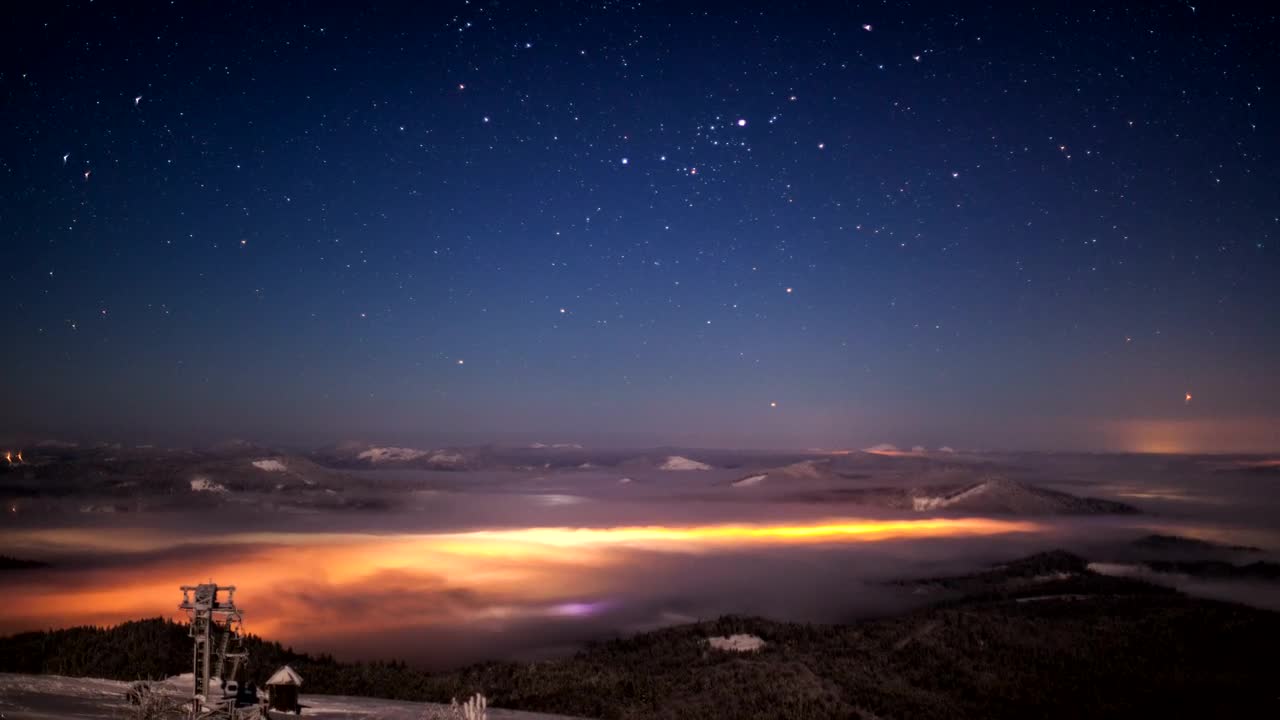  Stock Footage Winter Landscape During A Colorful Sunset Live Wallpaper