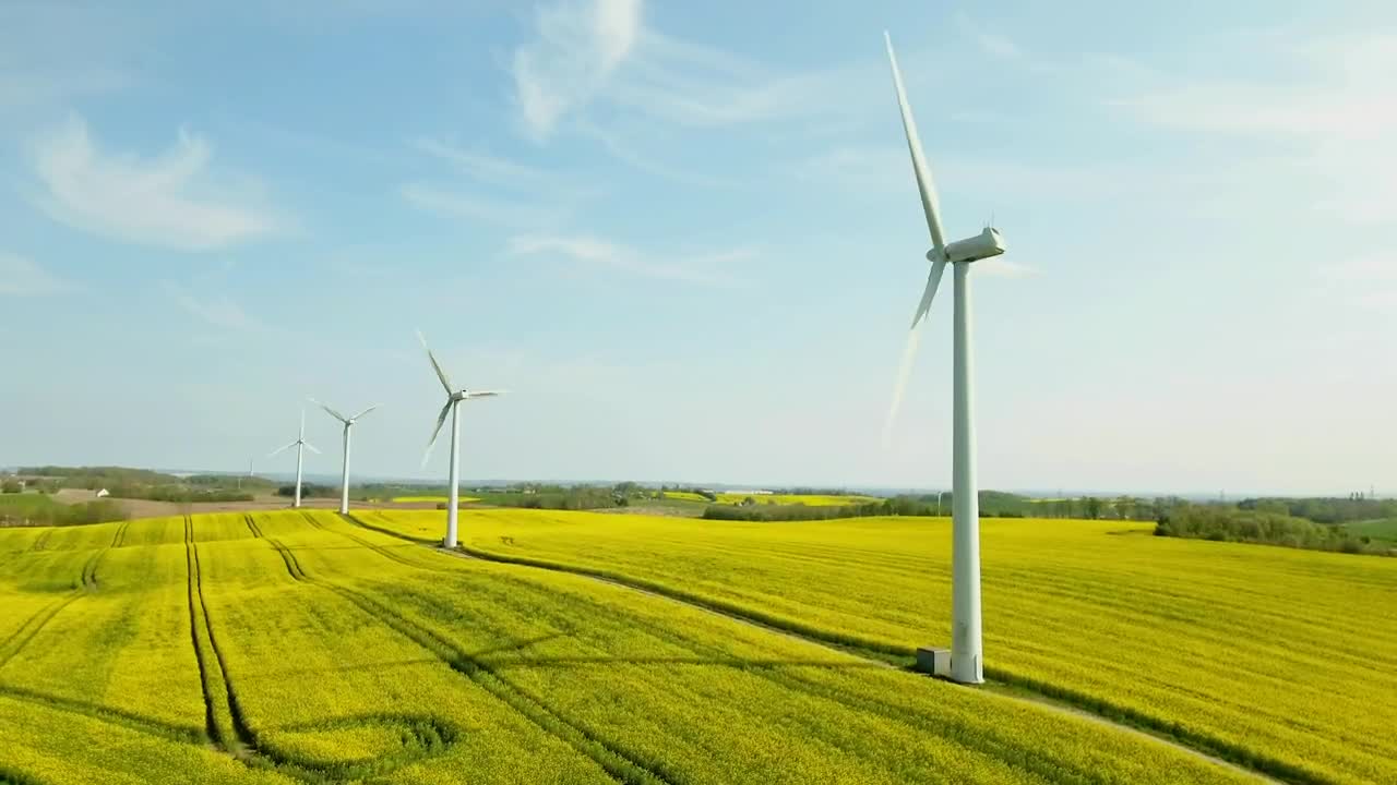   Stock Footage Wind Turbines In A Field Live Wallpaper