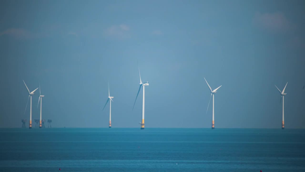   Stock Footage Wind Farms Out At Sea Live Wallpaper