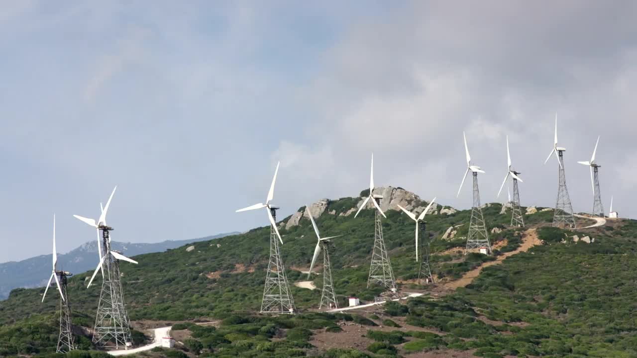   Stock Footage Wind Farm On A Hill Live Wallpaper