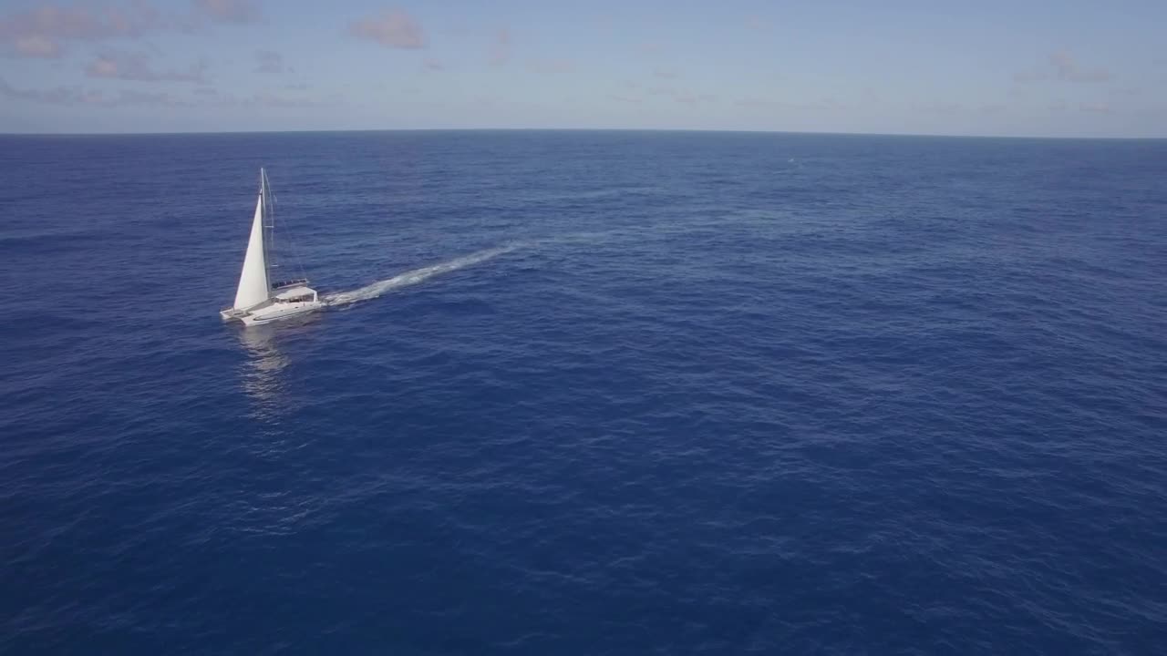   Stock Footage White Yacht Sailing Out In The Ocean Live Wallpaper