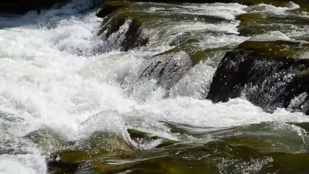   Stock Footage White Water Breaking Over Rocks Live Wallpaper