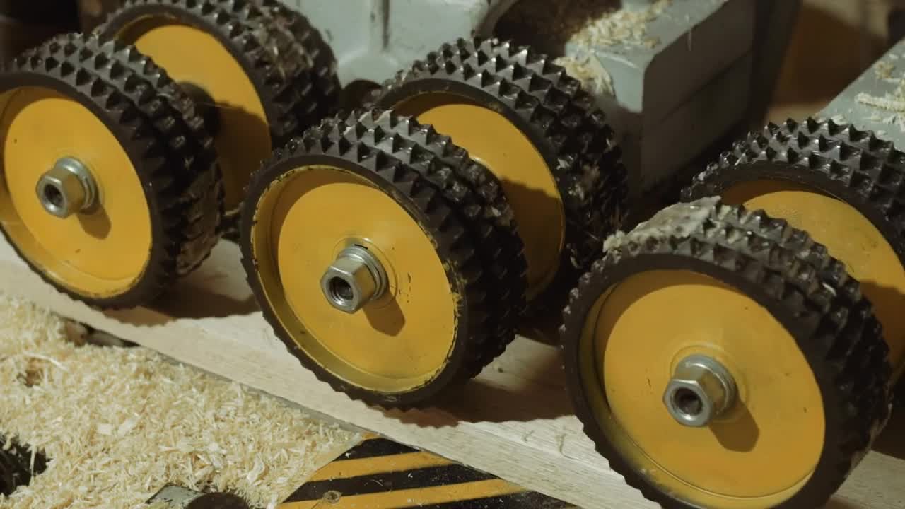   Stock Footage Wheels In A Woodshop Live Wallpaper