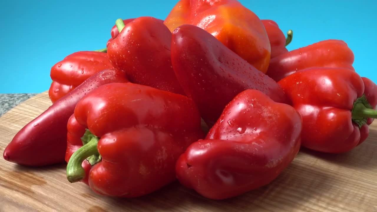  Stock Footage Wet Red Pepper Texture Live Wallpaper