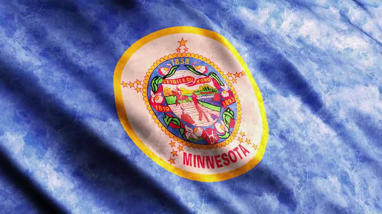   Stock Footage Weathered Minnesota State Flag Live Wallpaper