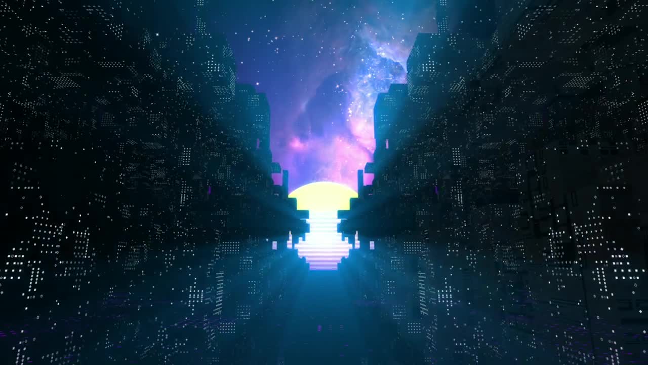   Stock Footage Way Between Black Cubes Into A D Light Live Wallpaper