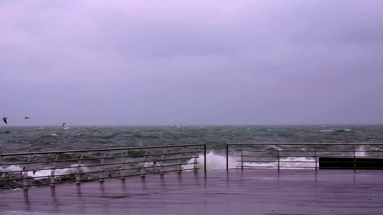   Stock Footage Waves Crashing In The Coast During A Storm Live Wallpaper