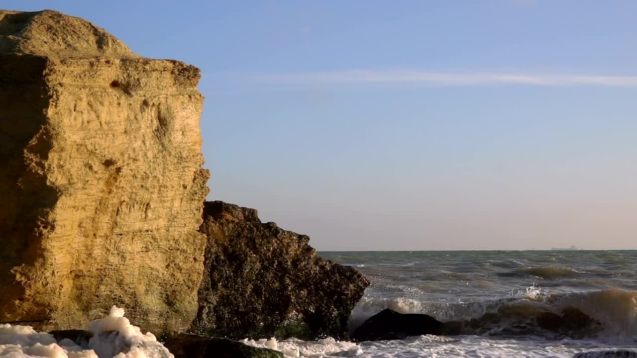   Stock Footage Waves Crashing At The Rocks Live Wallpaper
