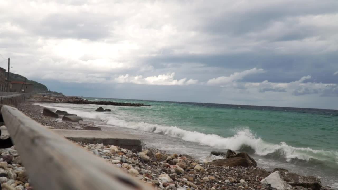   Stock Footage Waves Busting On Rocky Beach Live Wallpaper