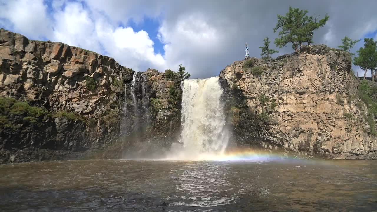   Stock Footage Waterfall With Rainbow Mist Live Wallpaper