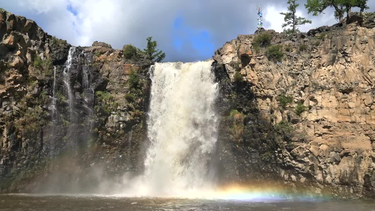   Stock Footage Waterfall In A Rock Cliff Live Wallpaper